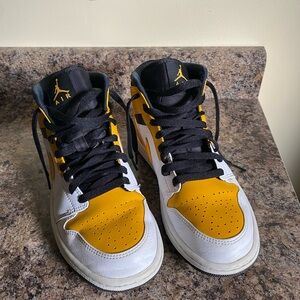 Jordan Sneakers with Yellow and White Accents